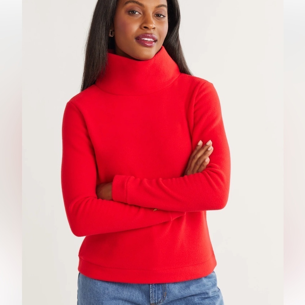 Dudley Stephens Tuckernuck Greenpoint Vello Turtleneck Fleece Red Small